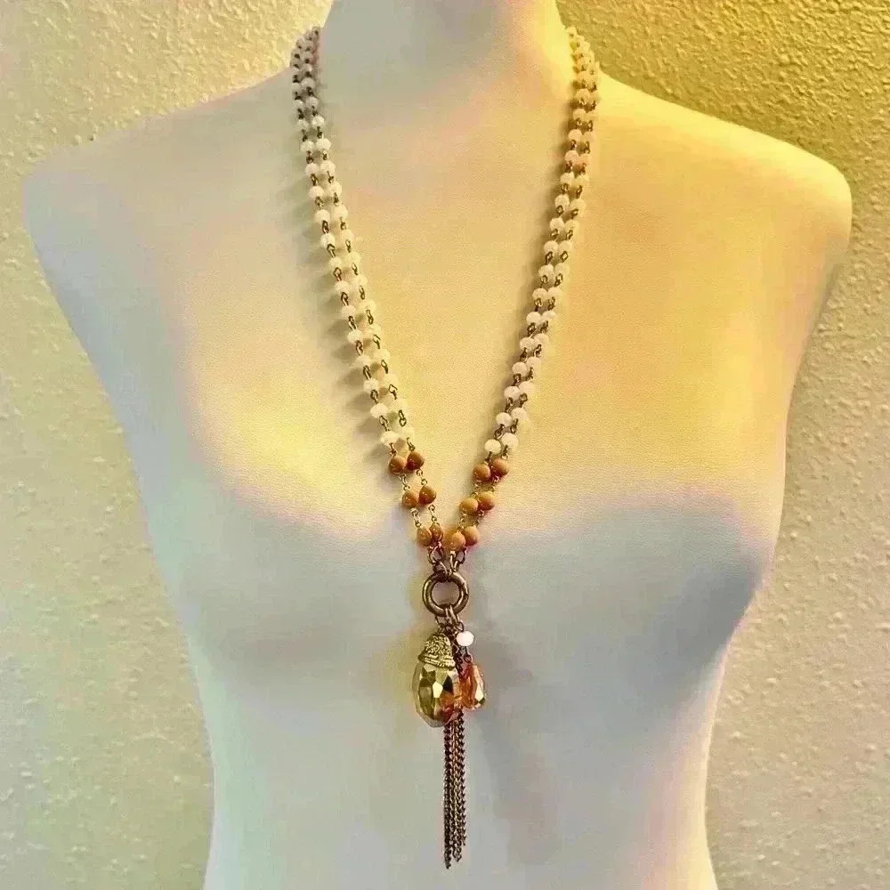 Vintage Two Stand Necklace with Pendants